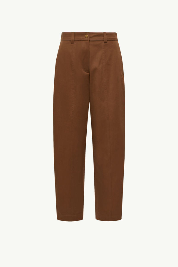 Hose mit geradem Bein aus Baumwoll-Gabardine Damen Braun Moncler 2