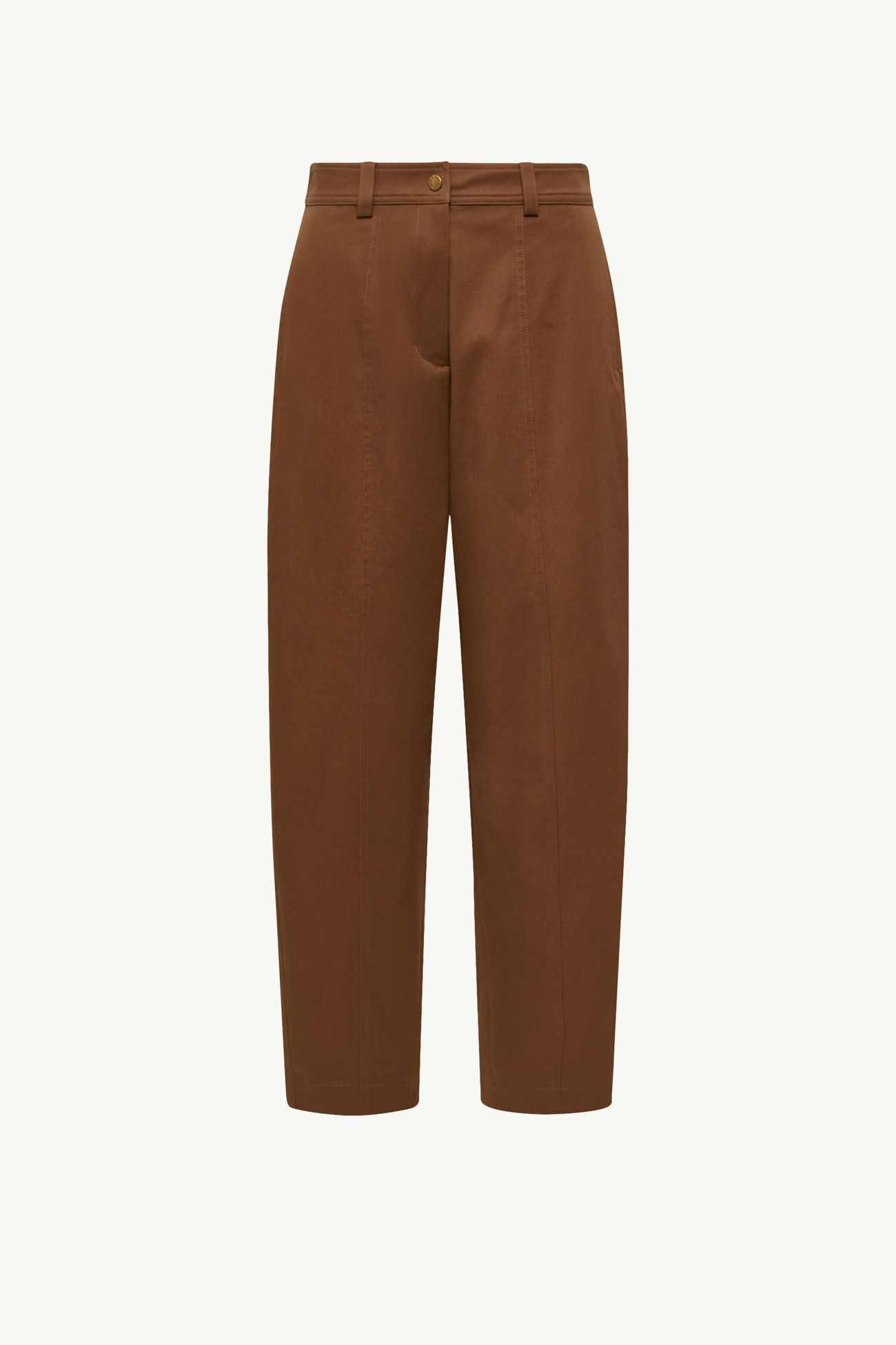 Straight Leg Cotton Gabardine Pants Women Brown Moncler 2