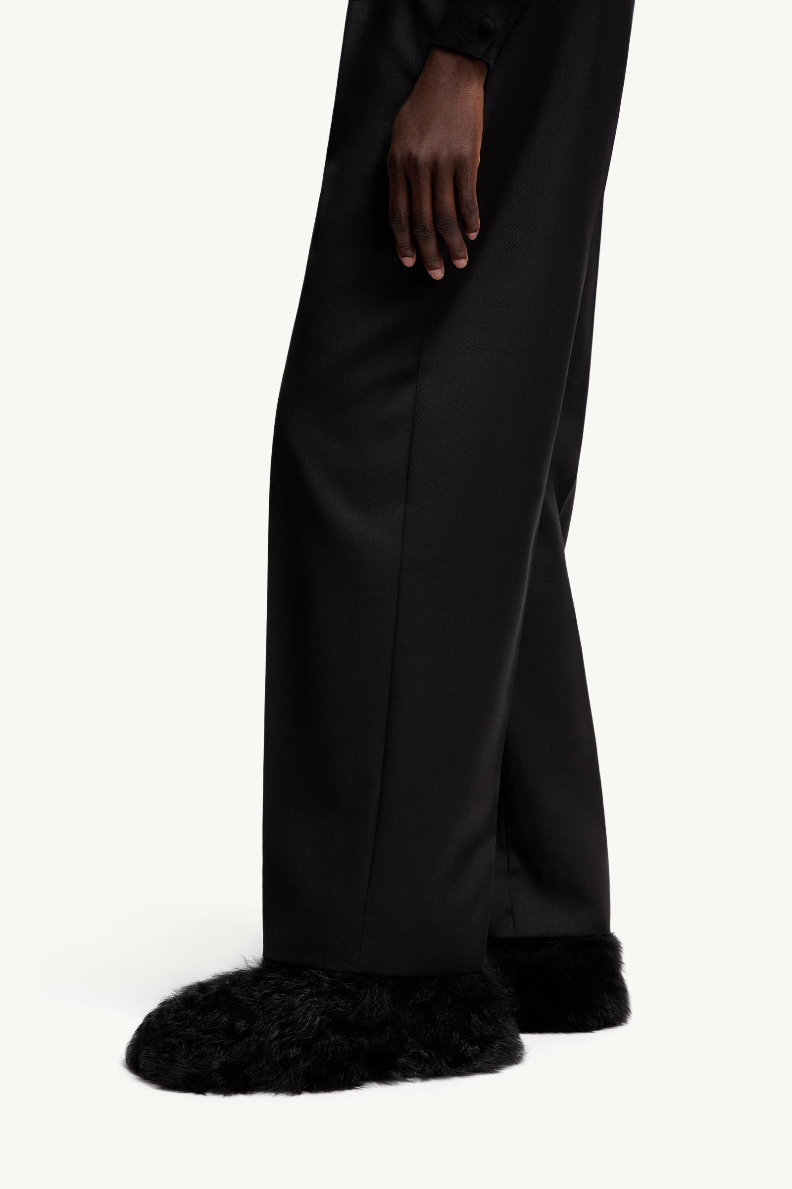 Wool Gabardine Tailored Trousers Women Black Moncler 1