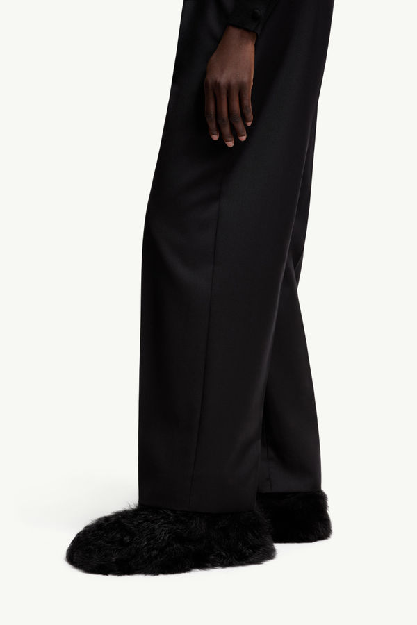 Wool Gabardine Tailored Trousers Women Black Moncler 1