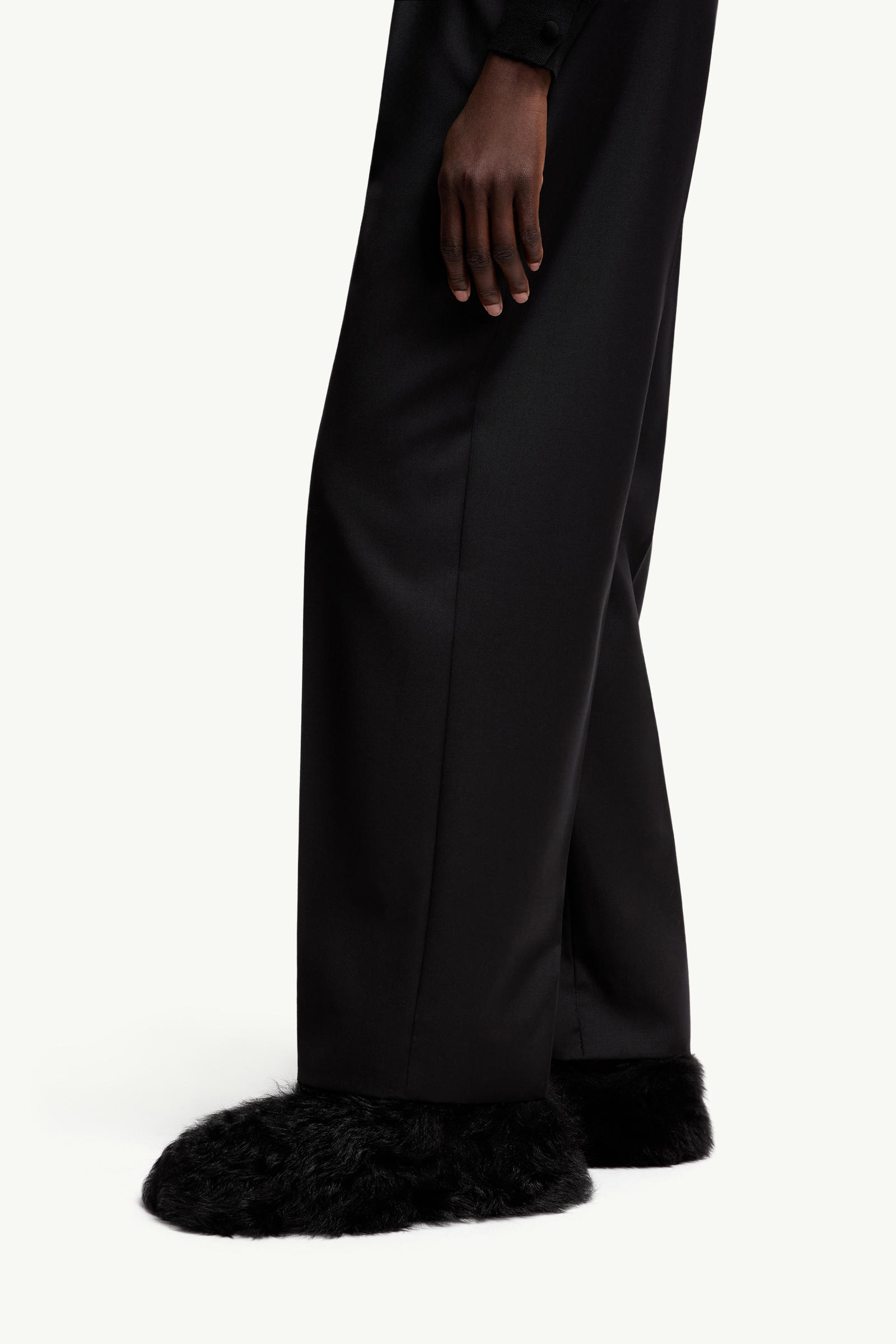 Wool Gabardine Tailored Trousers Women Black Moncler 1