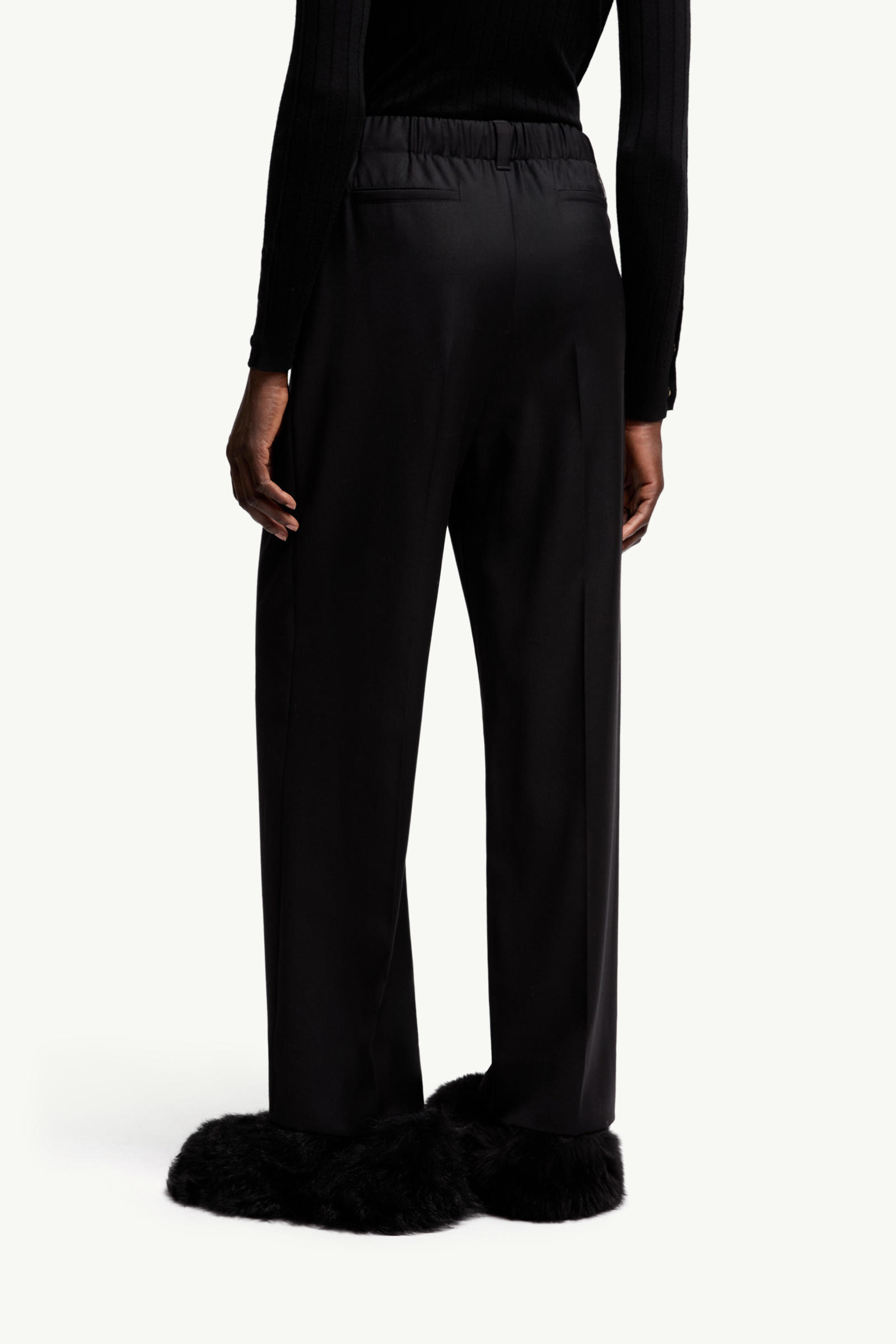 Wool Gabardine Tailored Trousers Women Black Moncler 4