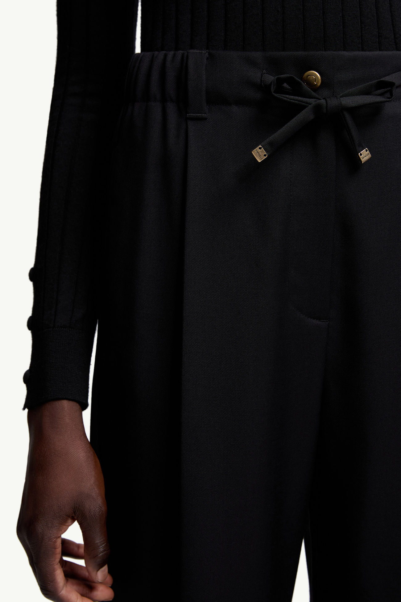 Pantalones de sastrería de gabardina de lana Mujer Negro Moncler 6