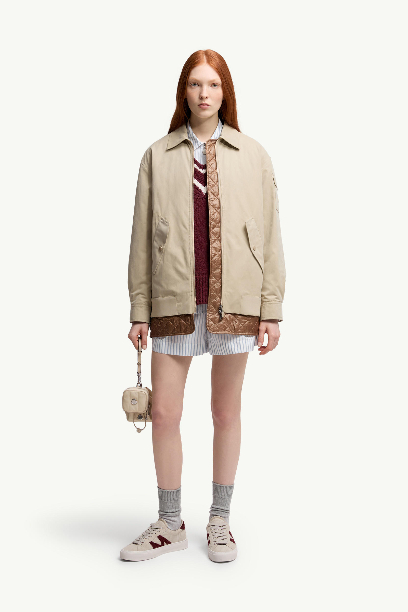 Short rayé Femmes Blanc & Bleu Clair Moncler 0