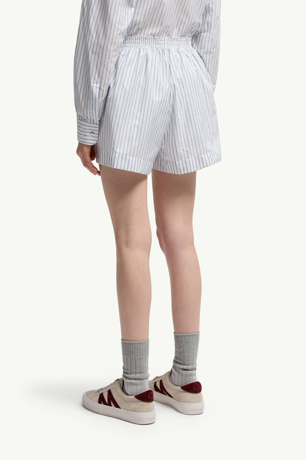 Striped Shorts Women White & Light Blue Moncler 4