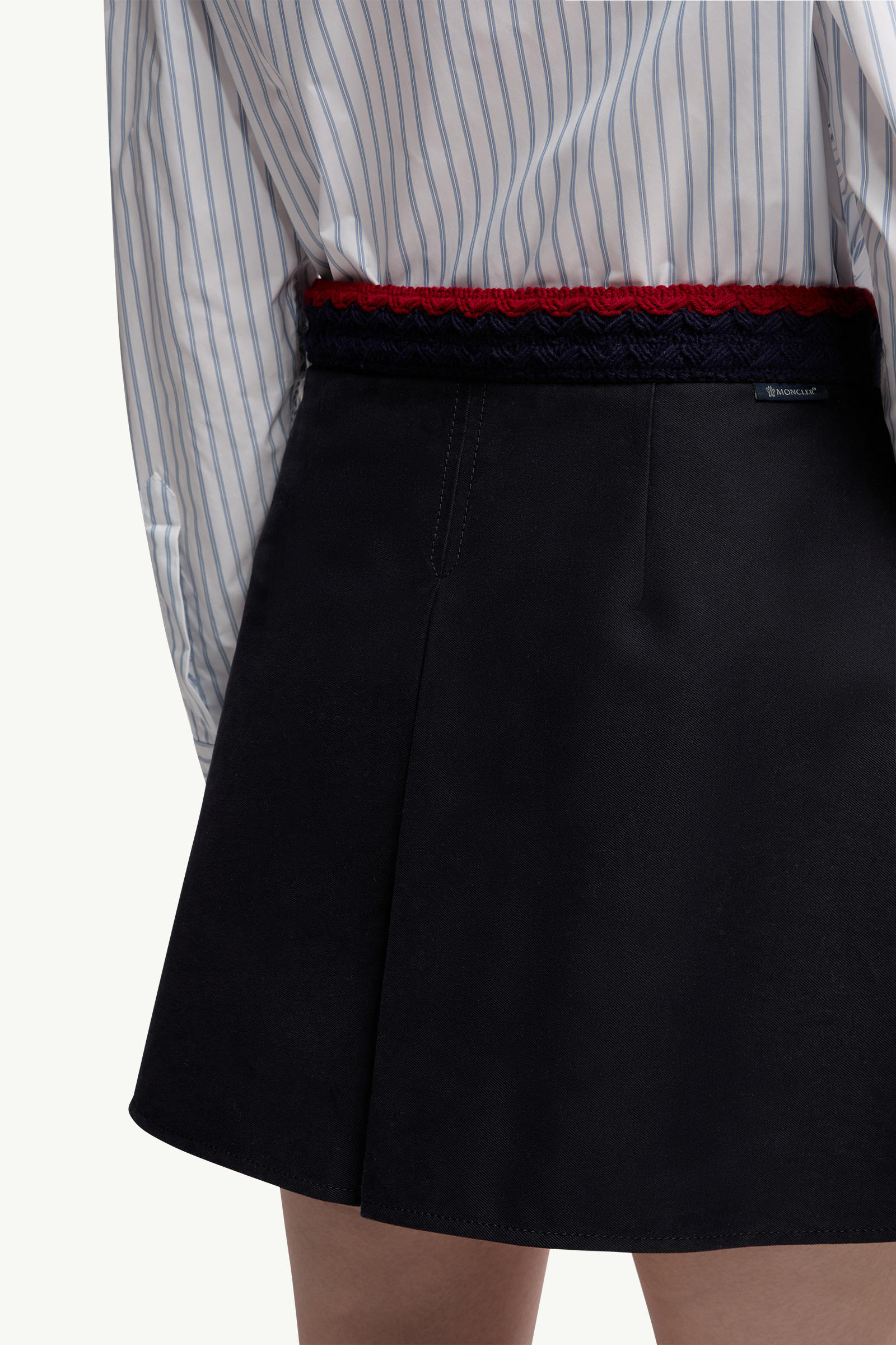 Cotton Gabardine Pleated Mini Skirt Women Navy Blue Moncler 5