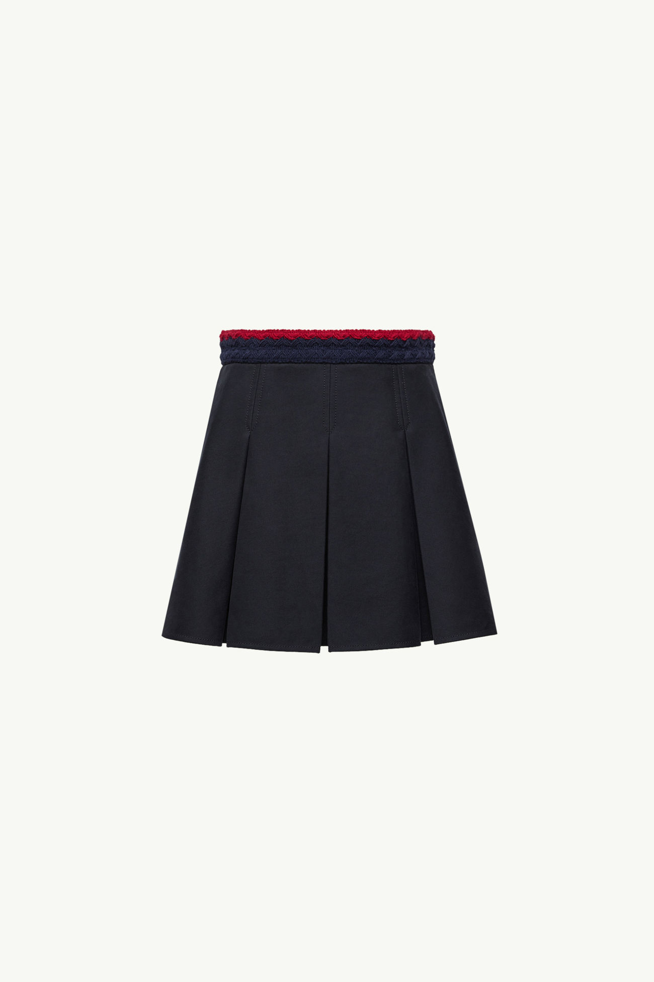 女士棉质华达呢褶裥迷你半身裙 女士 海军蓝色 Moncler 2