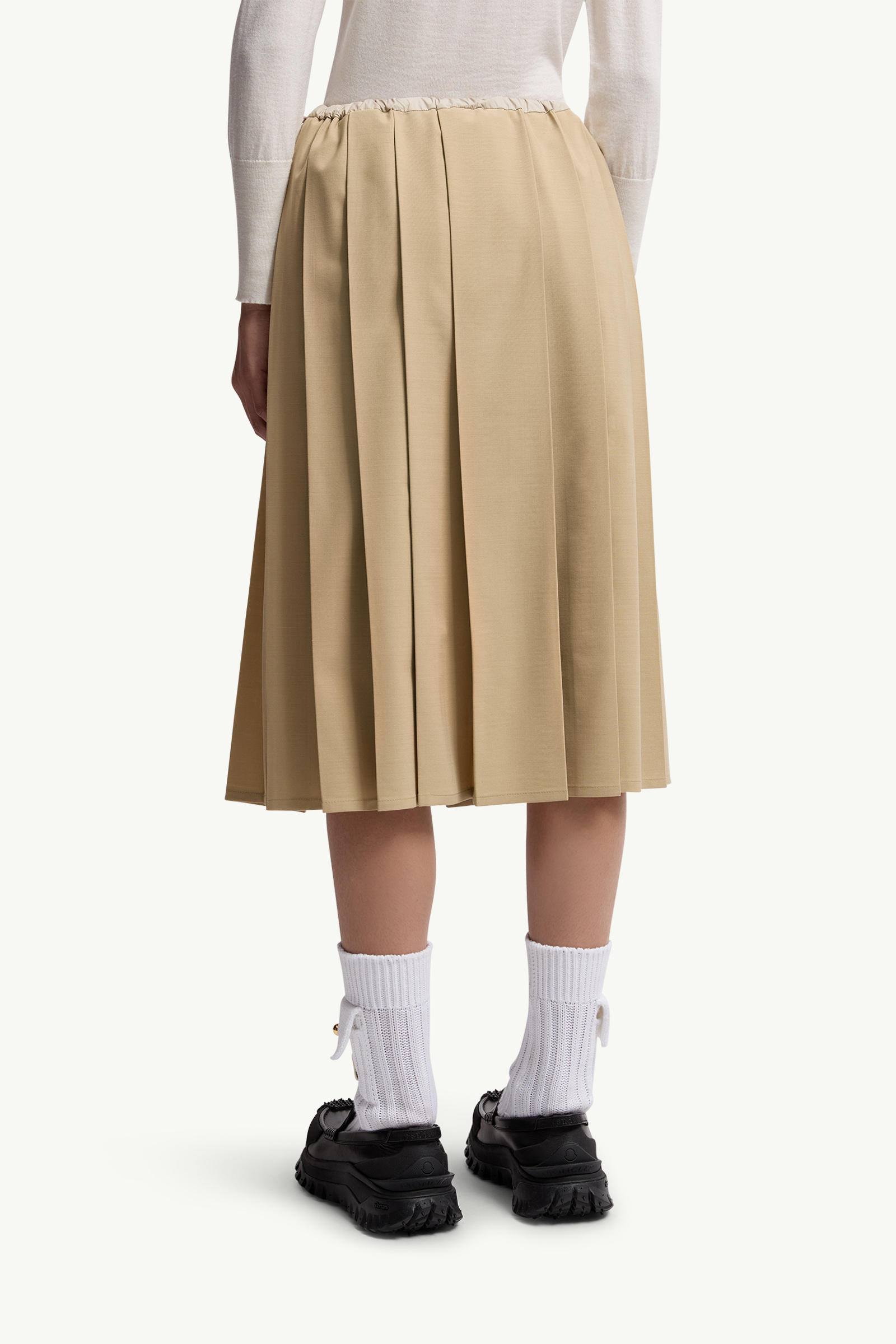 Pleated Midi Skirt Women Beige Moncler 4