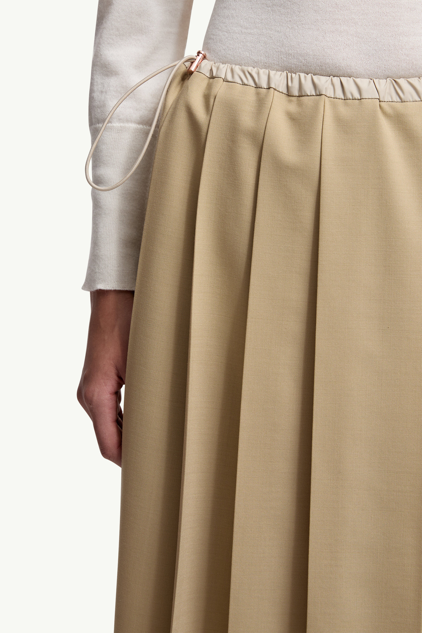Pleated Midi Skirt Women Beige Moncler 5