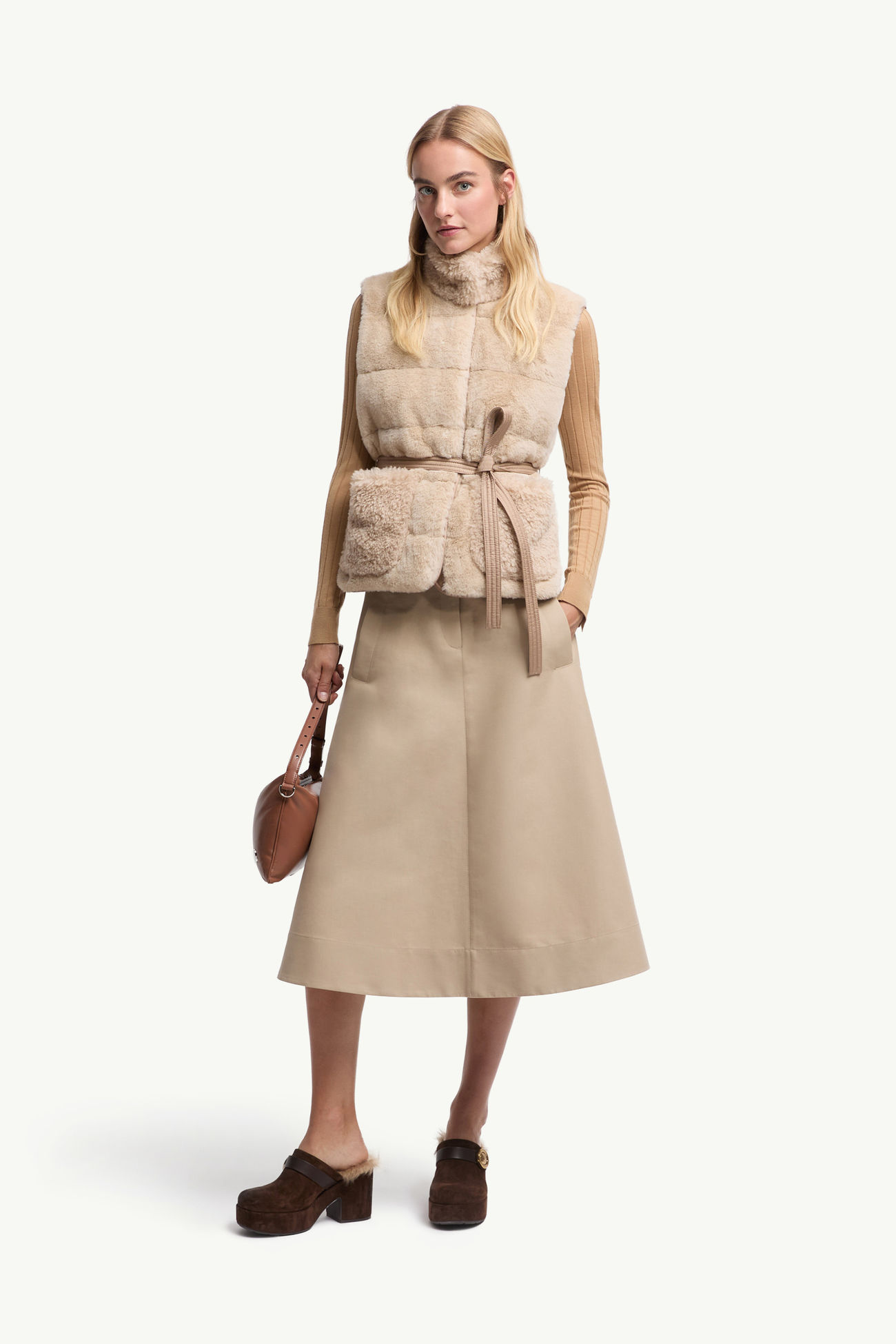 棉質中長裙 女士 米色 Moncler 0