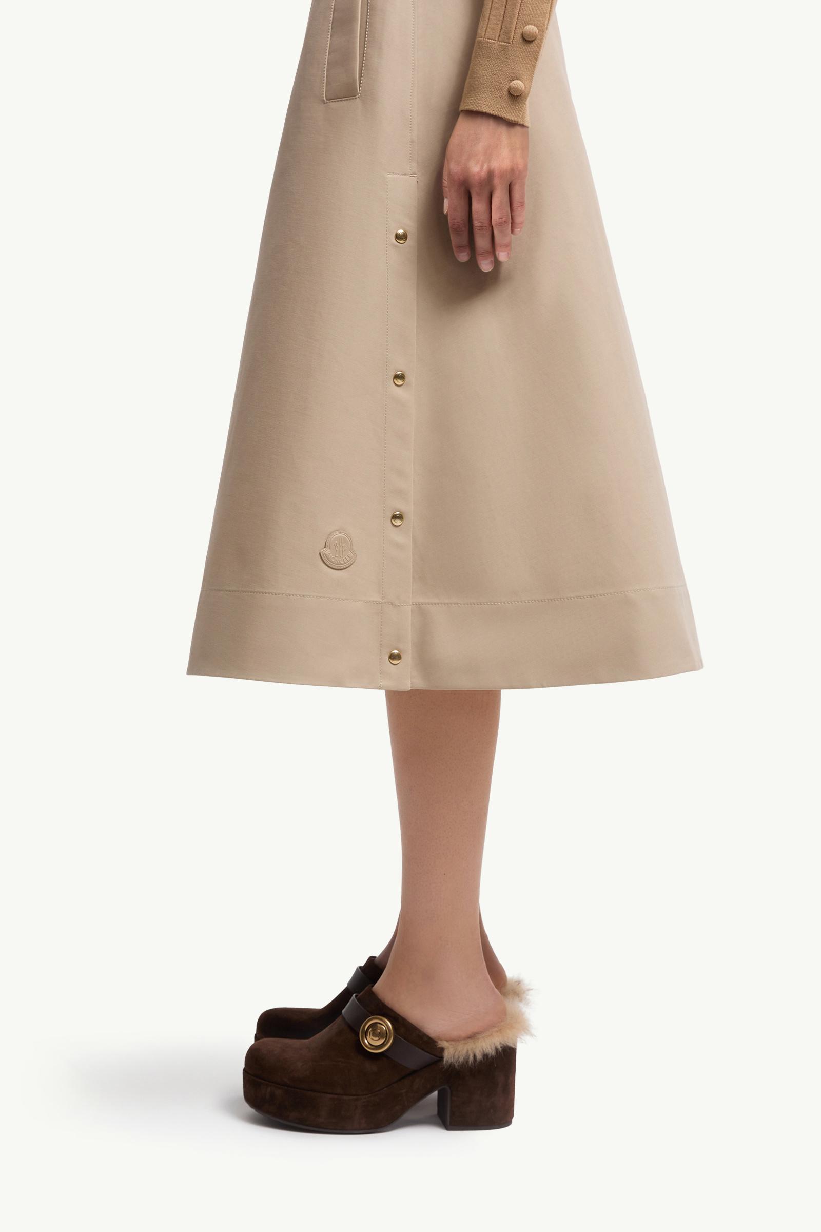 Cotton Midi Skirt Women Beige Moncler 1