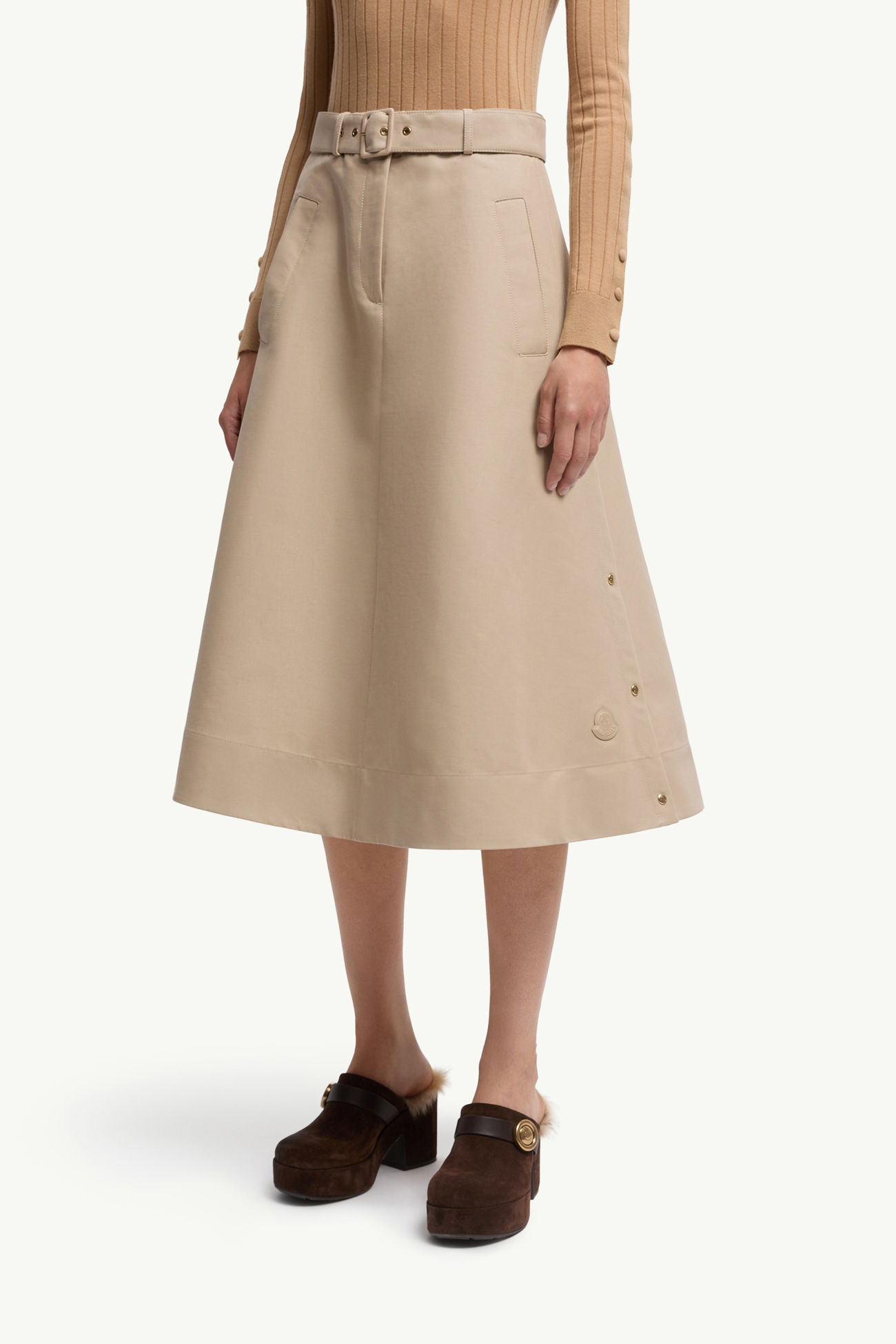 女士棉质中长半身裙 女士 米色 Moncler 3