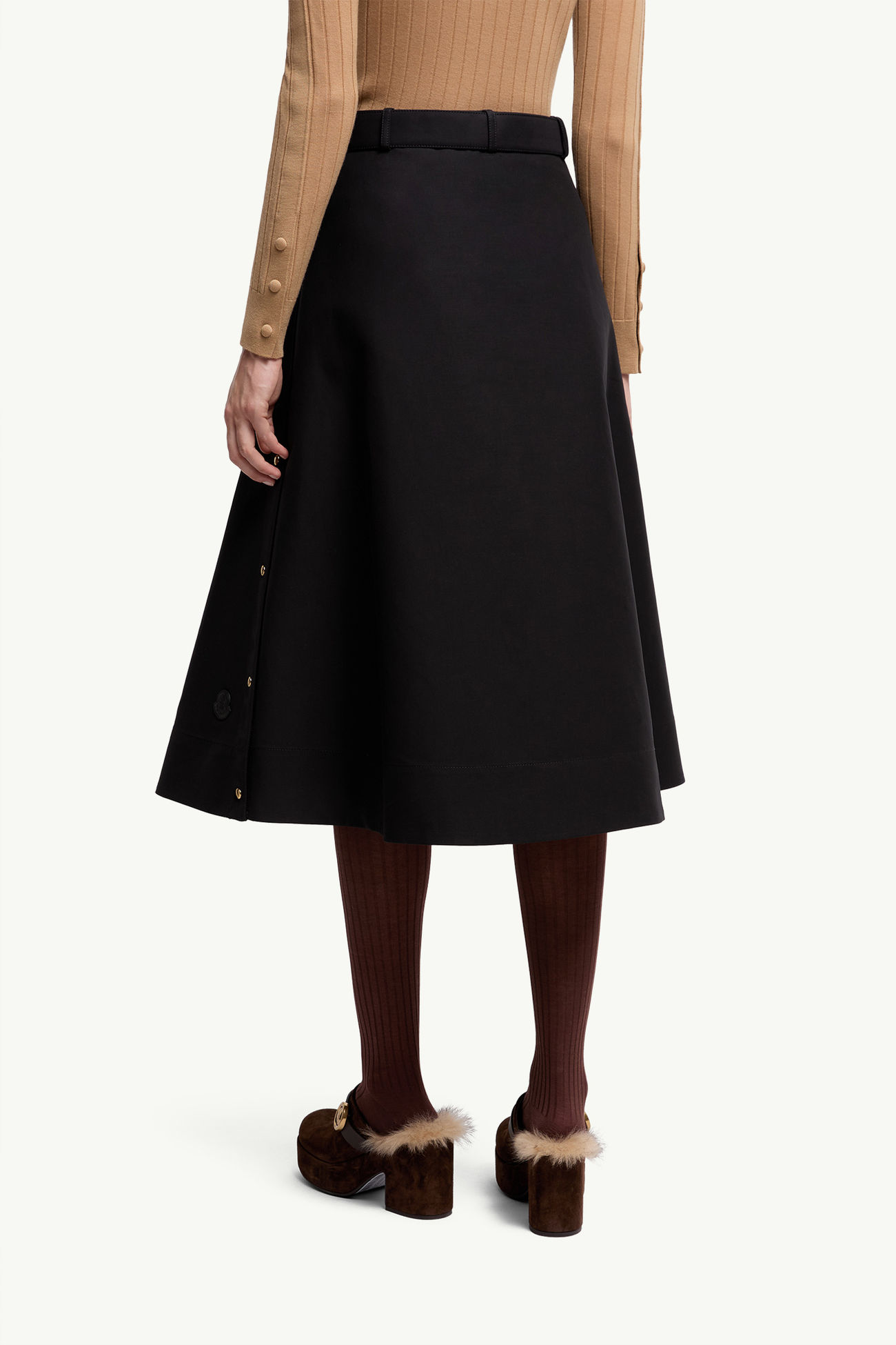 Midirock aus Baumwolle Damen Schwarz Moncler 4