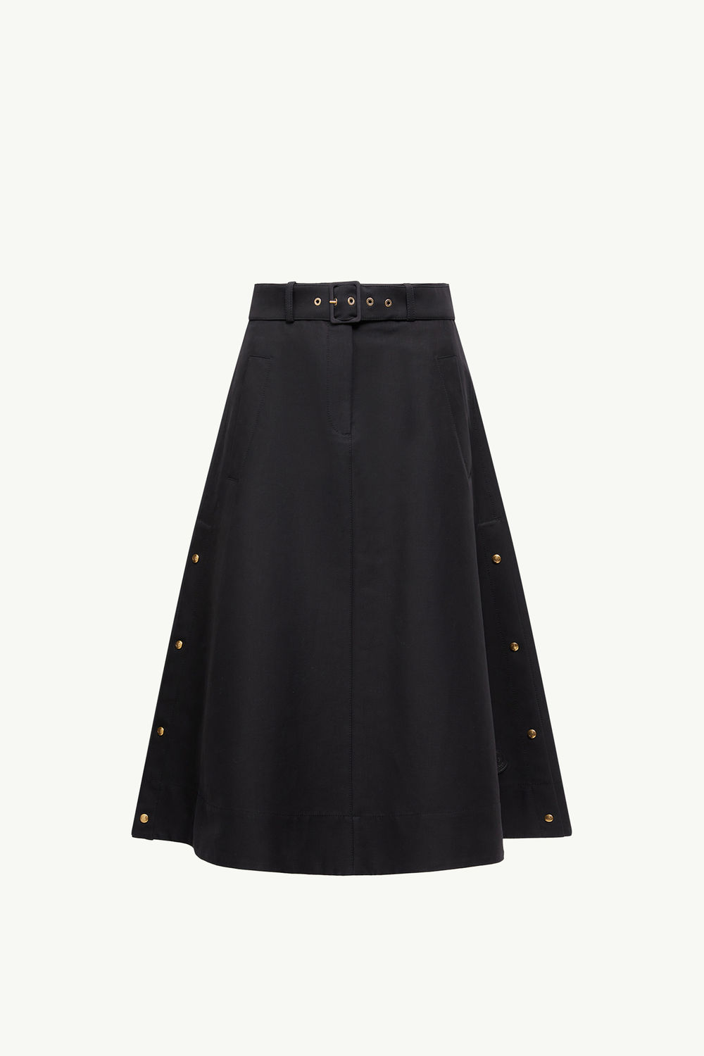 Cotton Midi Skirt Women Black Moncler 2