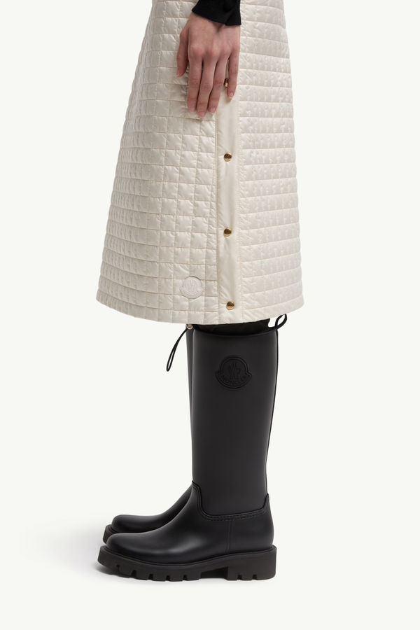 Square-Quilted Padded Midi Skirt Women Light Beige Moncler 1