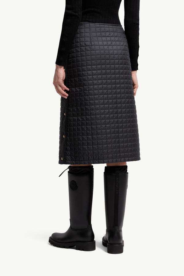 Square-Quilted Padded Midi Skirt Women Black Moncler 4