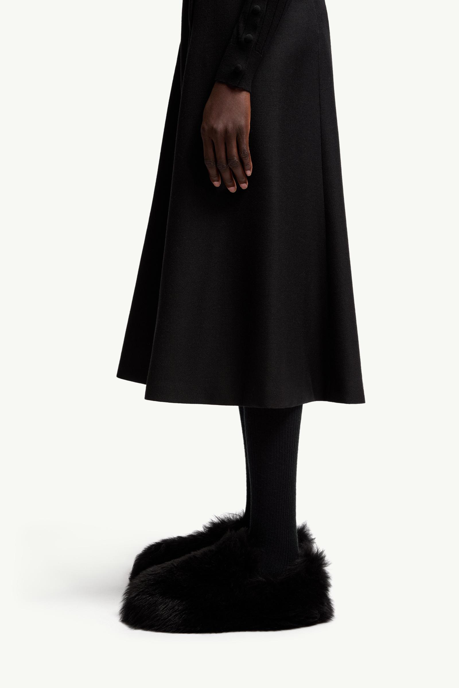 Mouliné Wool Midi Skirt Women Black Moncler 1