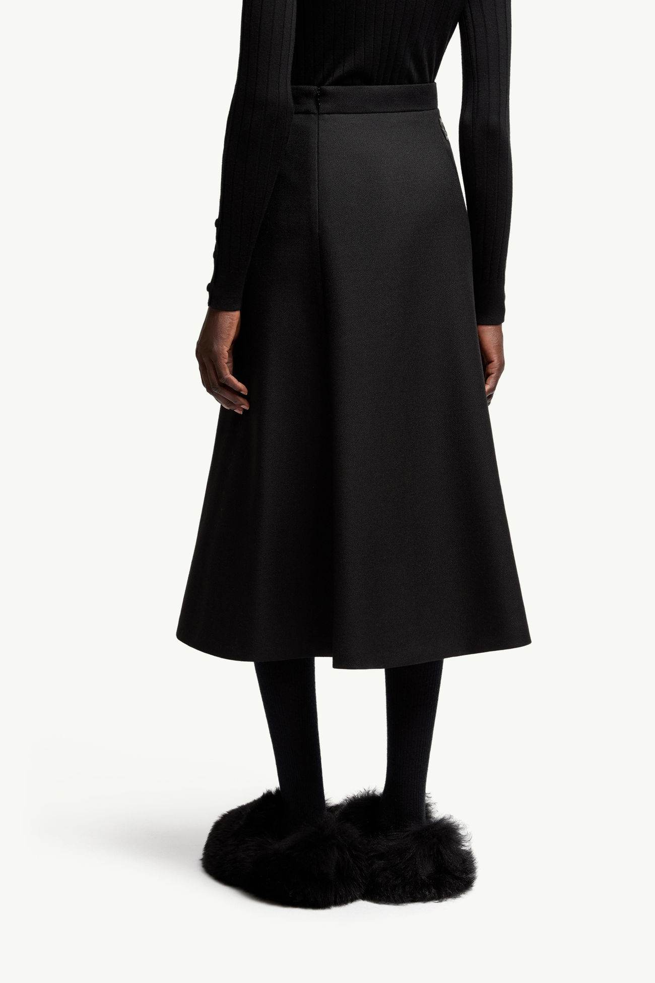 女士mouliné羊毛中长半身裙 女士 黑色 Moncler 4