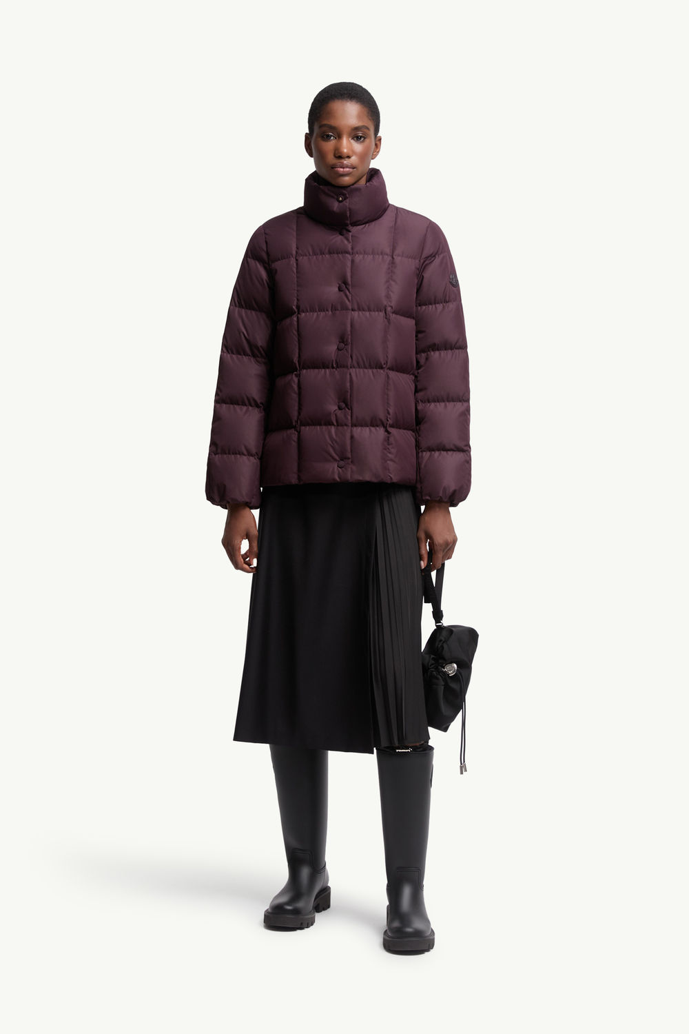 Wool Gabardine Knee-Length Skirt Women Black Moncler 0
