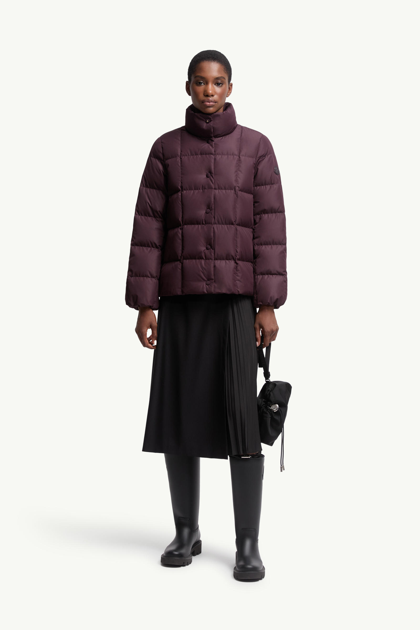 Wool Gabardine Knee-Length Skirt Women Black Moncler 0