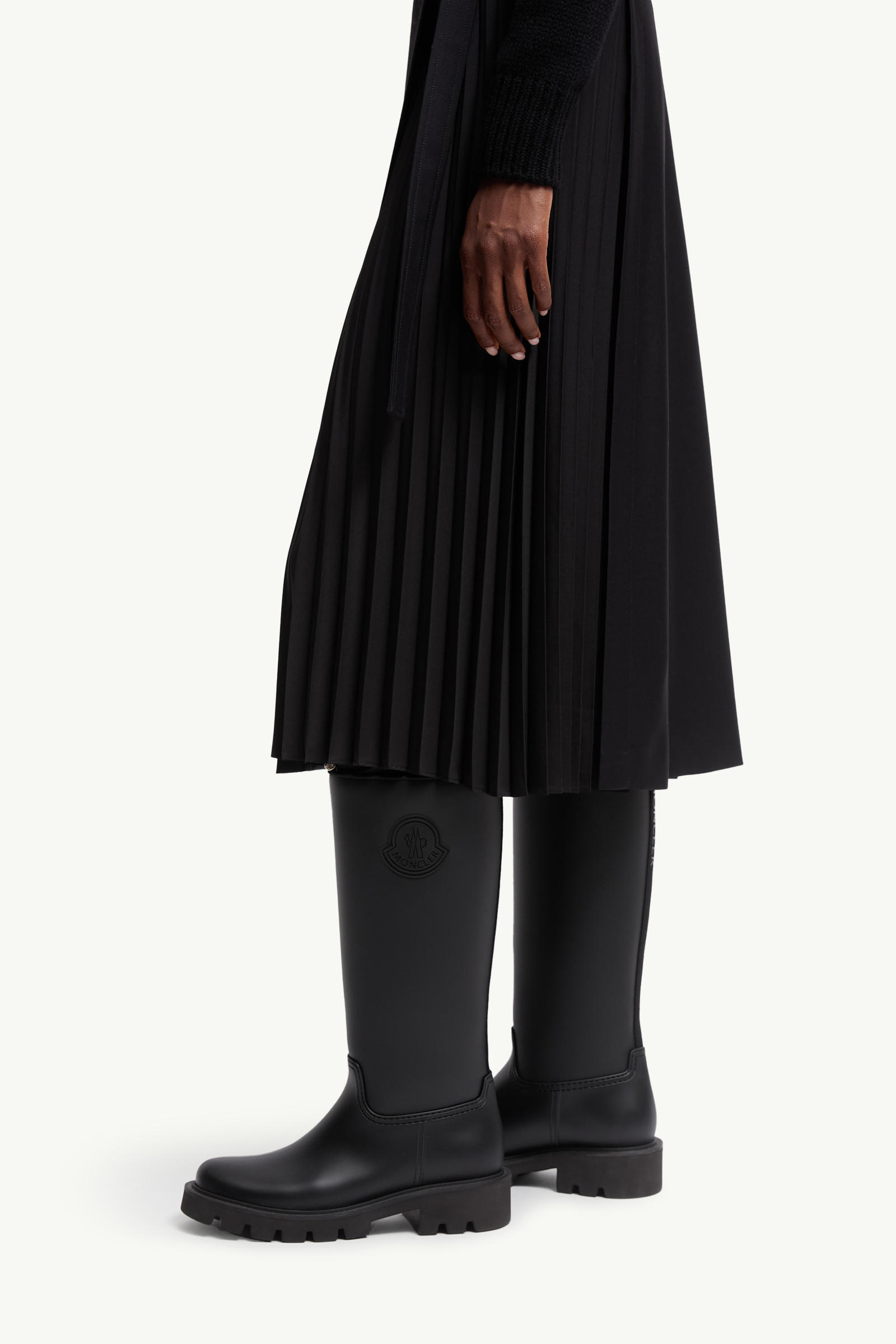 Knielanger Rock aus Wollgabardine Damen Schwarz Moncler 1