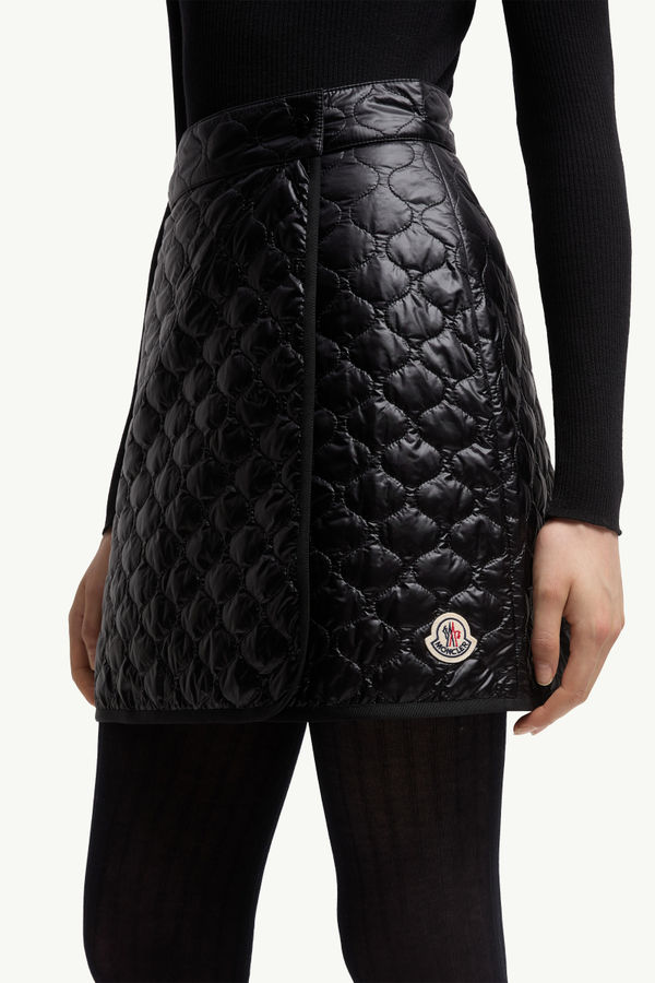 Square-Quilted Padded Mini Skirt Women Black Moncler 1