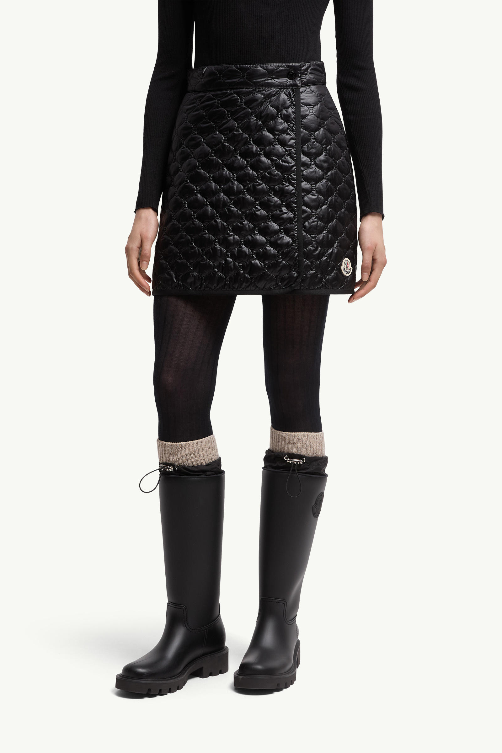 Wattierter, quadratisch gesteppter Minirock Damen Schwarz Moncler 3