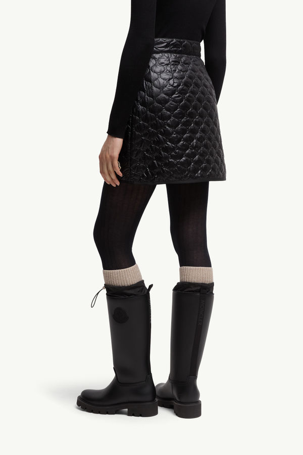 Square-Quilted Padded Mini Skirt Women Black Moncler 4