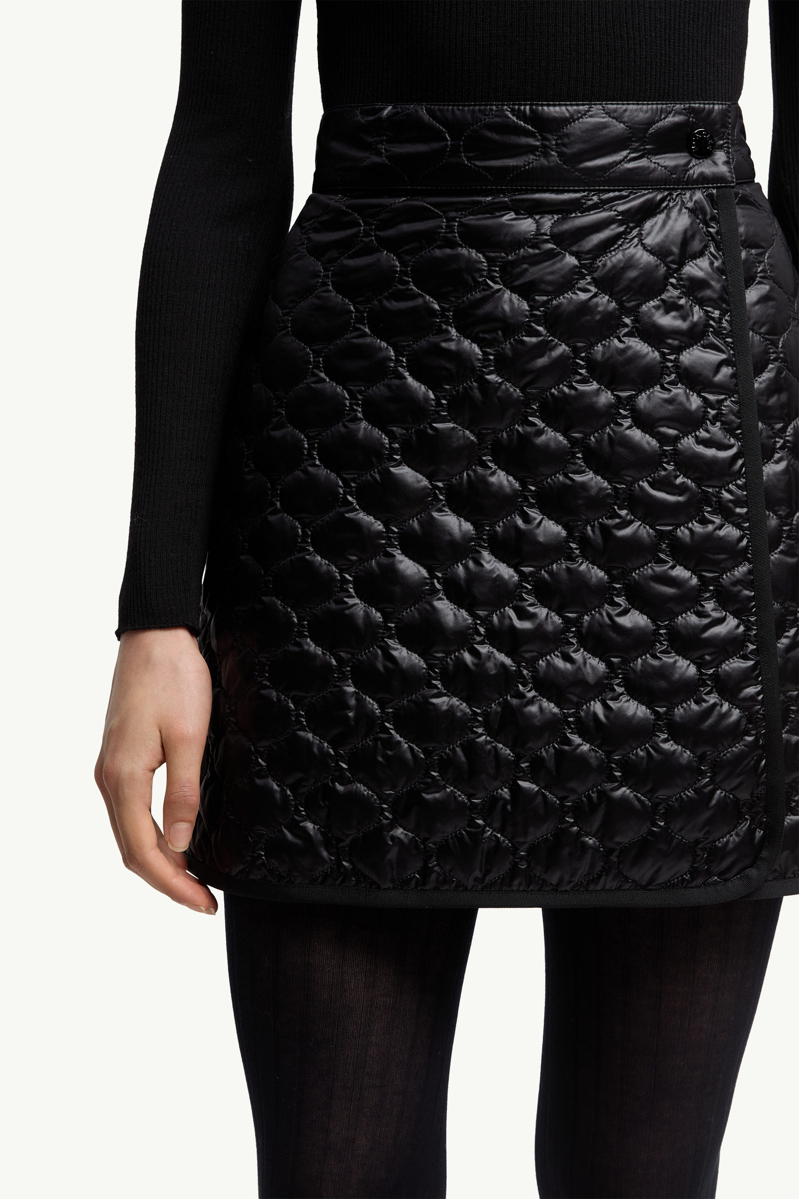 Square-Quilted Padded Mini Skirt Women Black Moncler 5