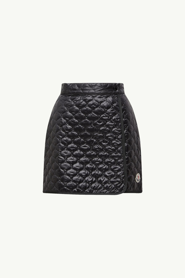 Square-Quilted Padded Mini Skirt Women Black Moncler 2
