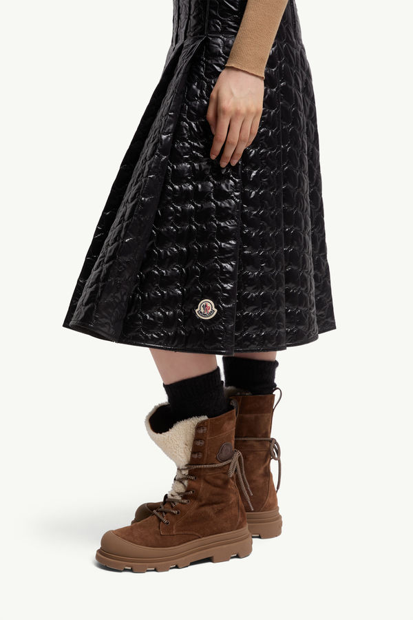 Wattierter, quadratisch gesteppter Midirock Damen Schwarz Moncler 1