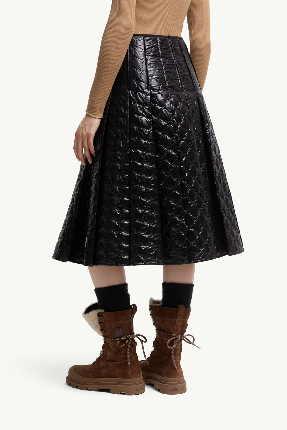 Square-Quilted Padded Midi Skirt Women Black Moncler 4