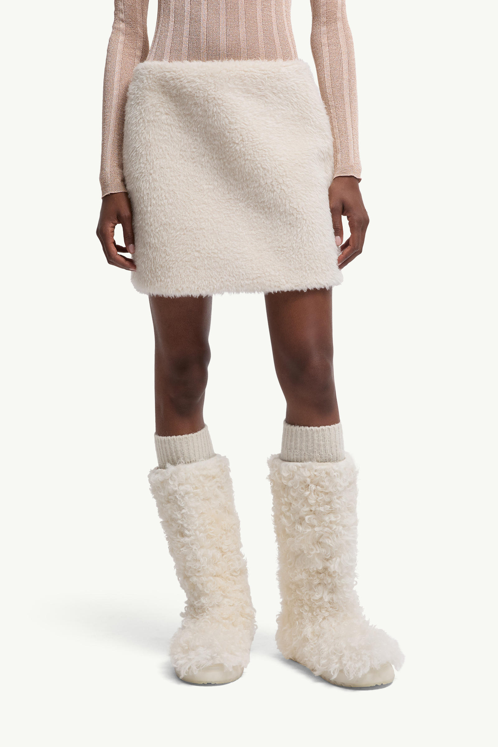 Teddy Mini Skirt Women White Moncler 3
