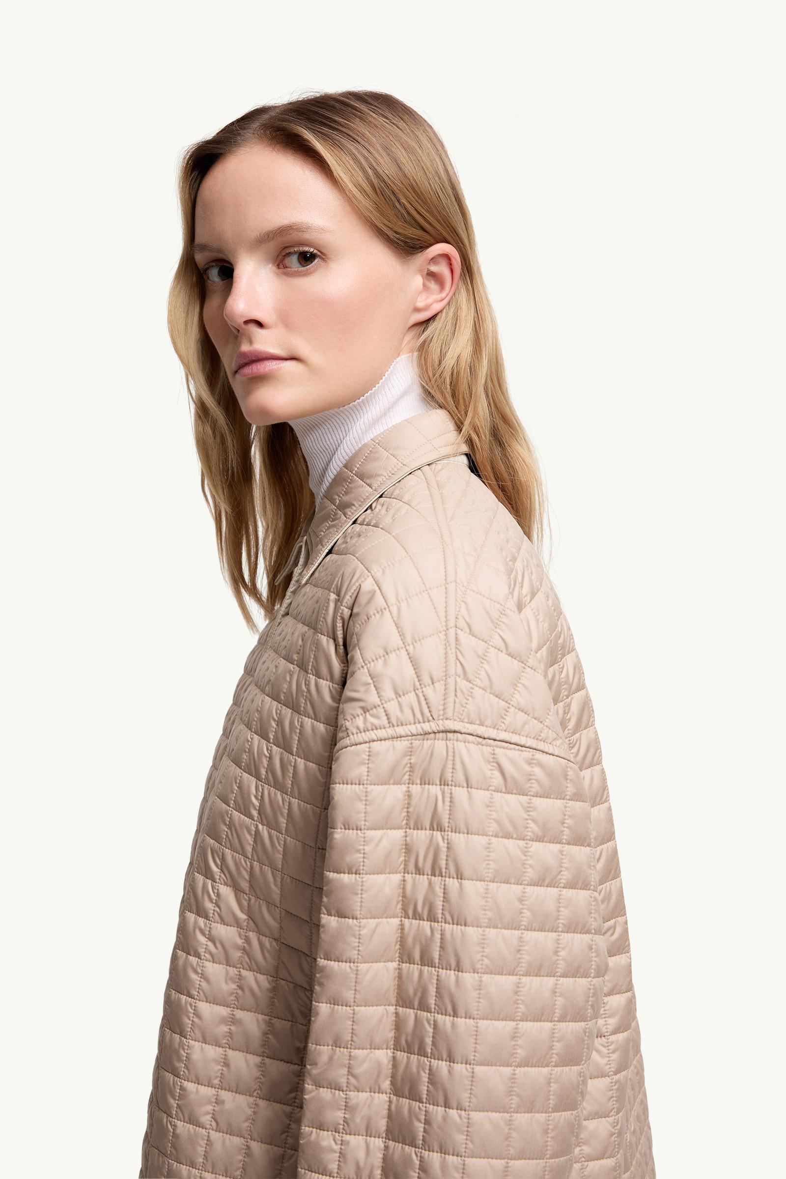 Square-Quilted Reversible Padded Shirt Women Beige Moncler 1