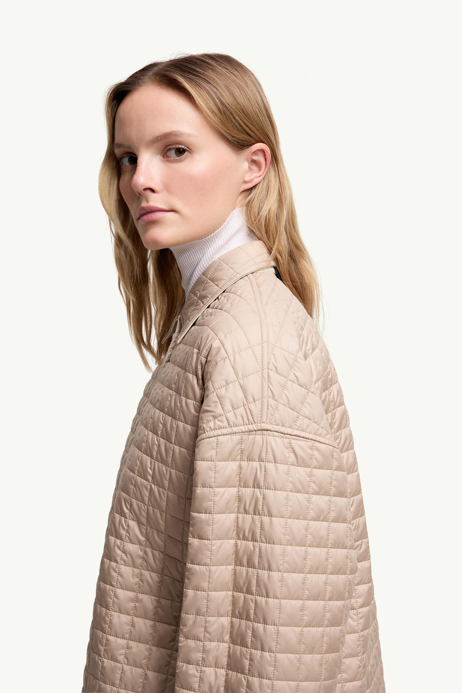 Chemise réversible à matelassage carré Femmes Beige Moncler 1