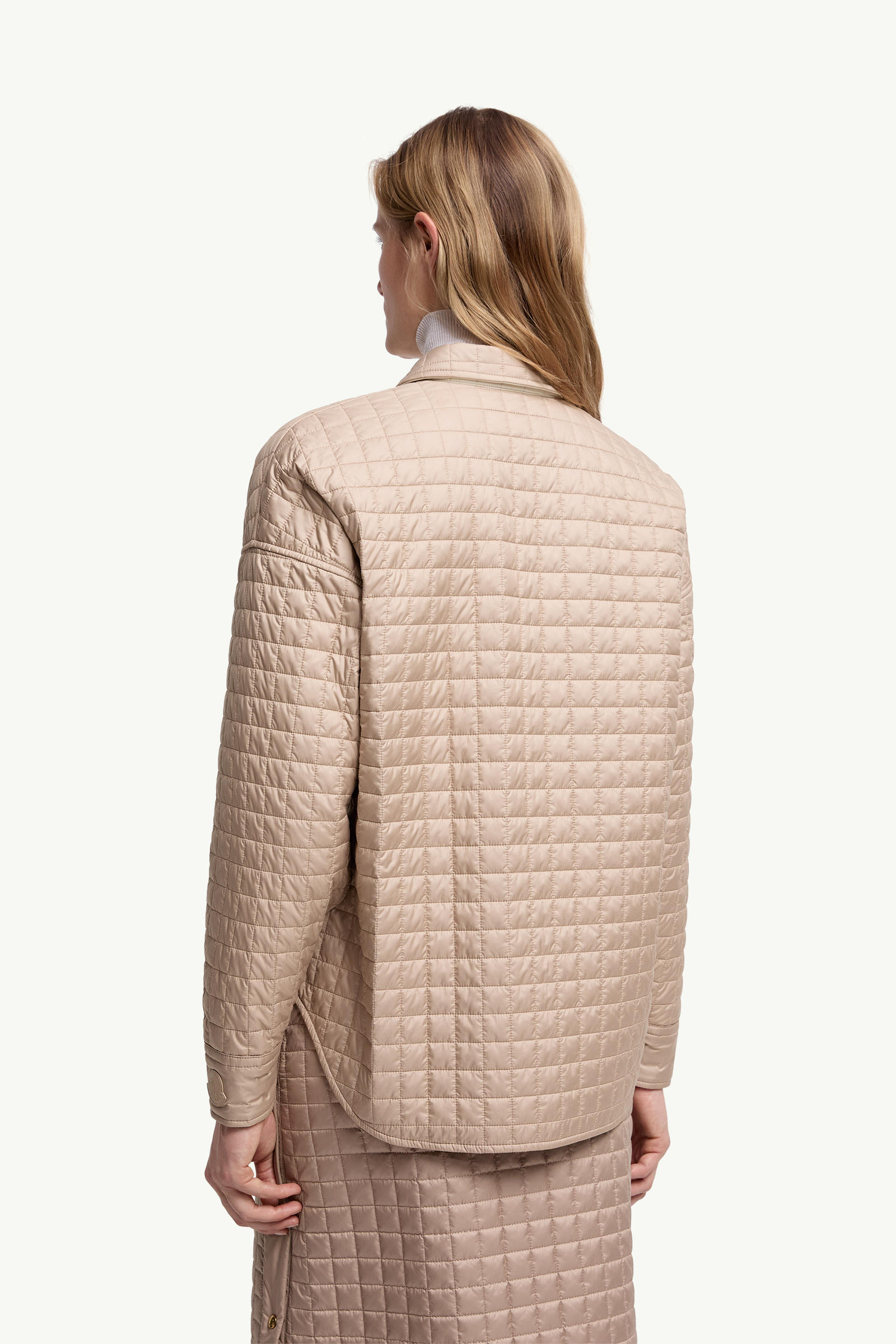 Square-Quilted Reversible Padded Shirt Women Beige Moncler 4
