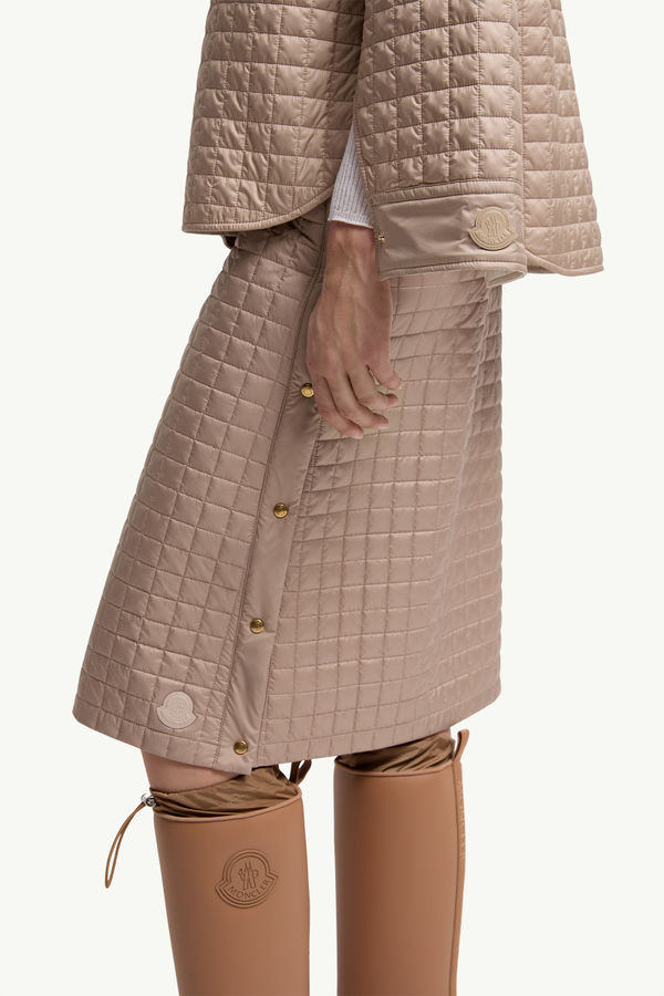 Square-Quilted Reversible Padded Shirt Women Beige Moncler 7