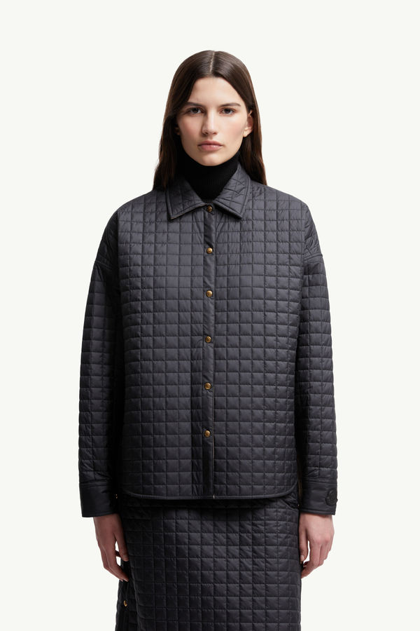 Square-Quilted Reversible Padded Shirt Women Black Moncler 3