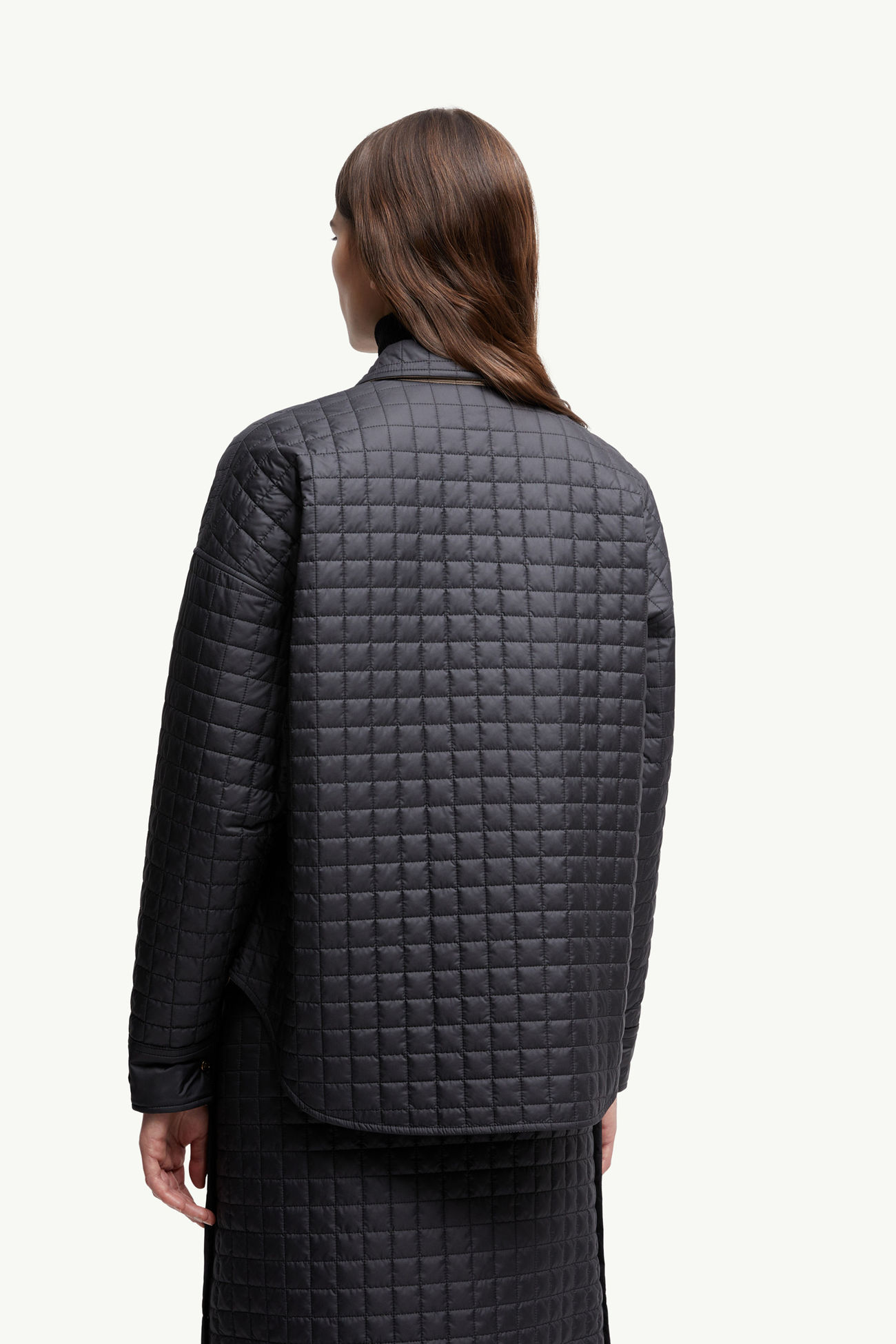 Camicia Imbottita Reversibile con Trapuntatura Quadrata Donna Nero Moncler 4