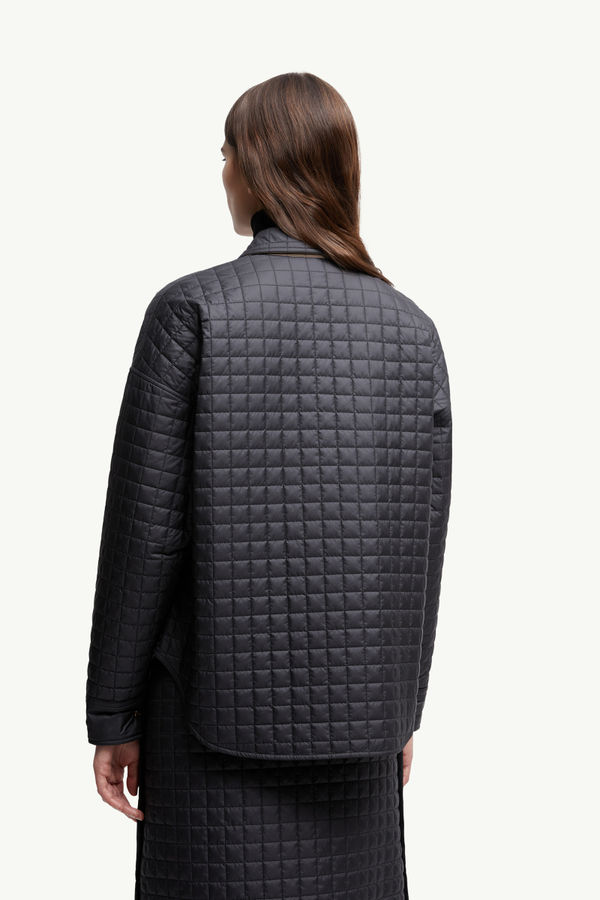 Square-Quilted Reversible Padded Shirt Women Black Moncler 4