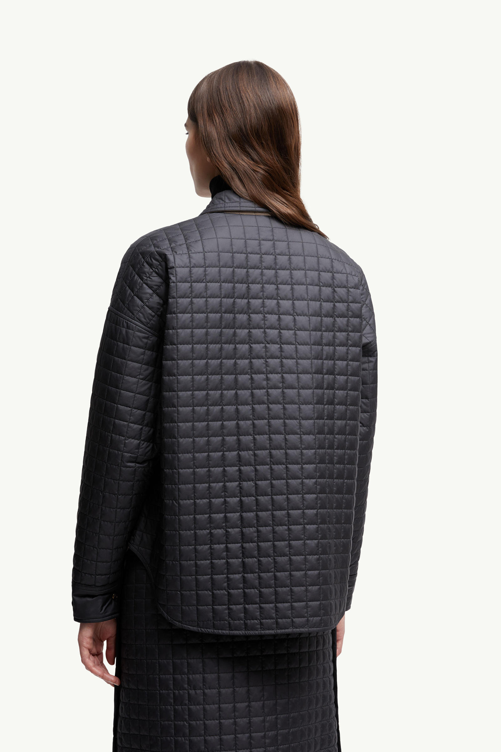 Square-Quilted Reversible Padded Shirt Women Black Moncler 4