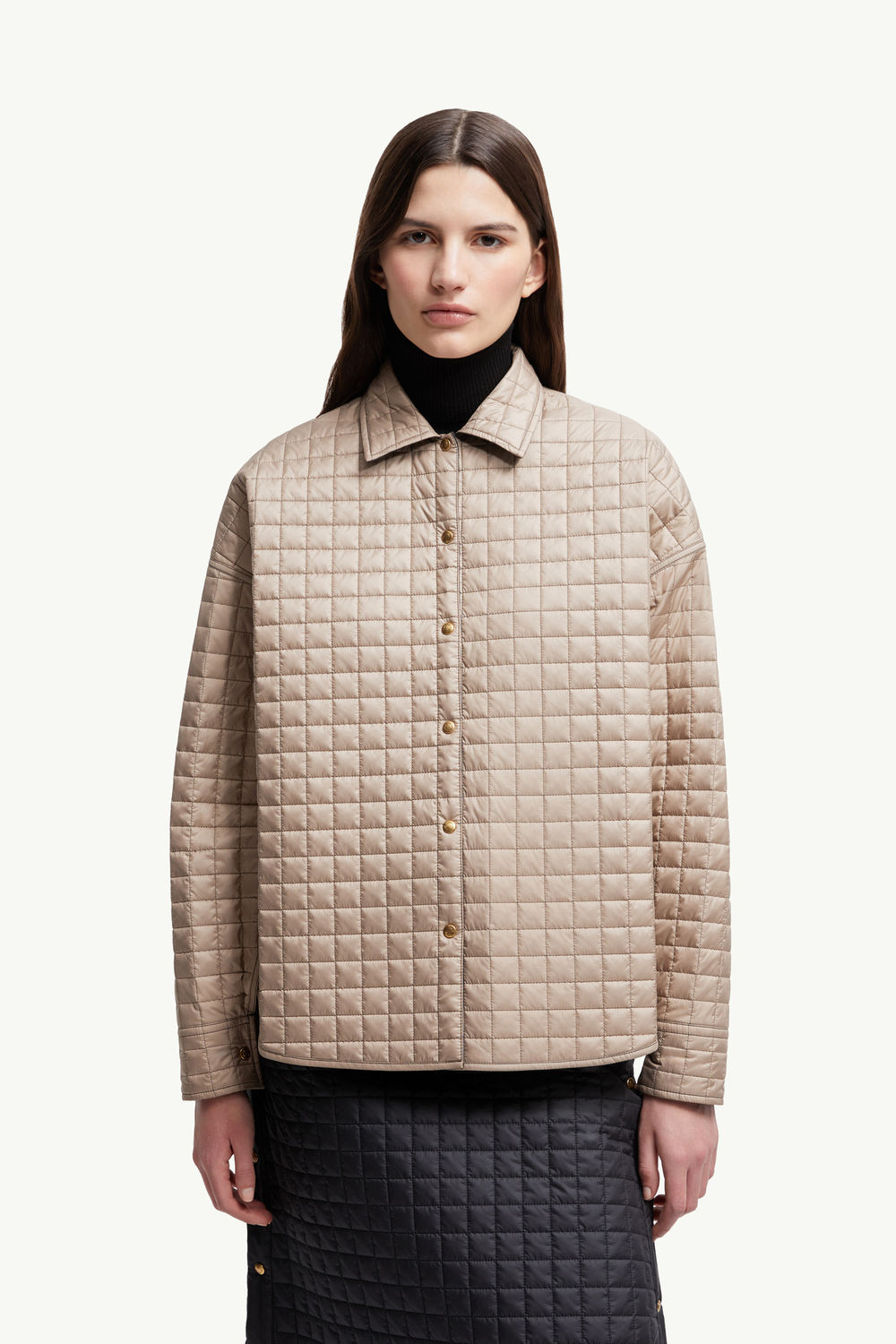 方形絎縫夾層恤衫 女士 黑色 Moncler 5
