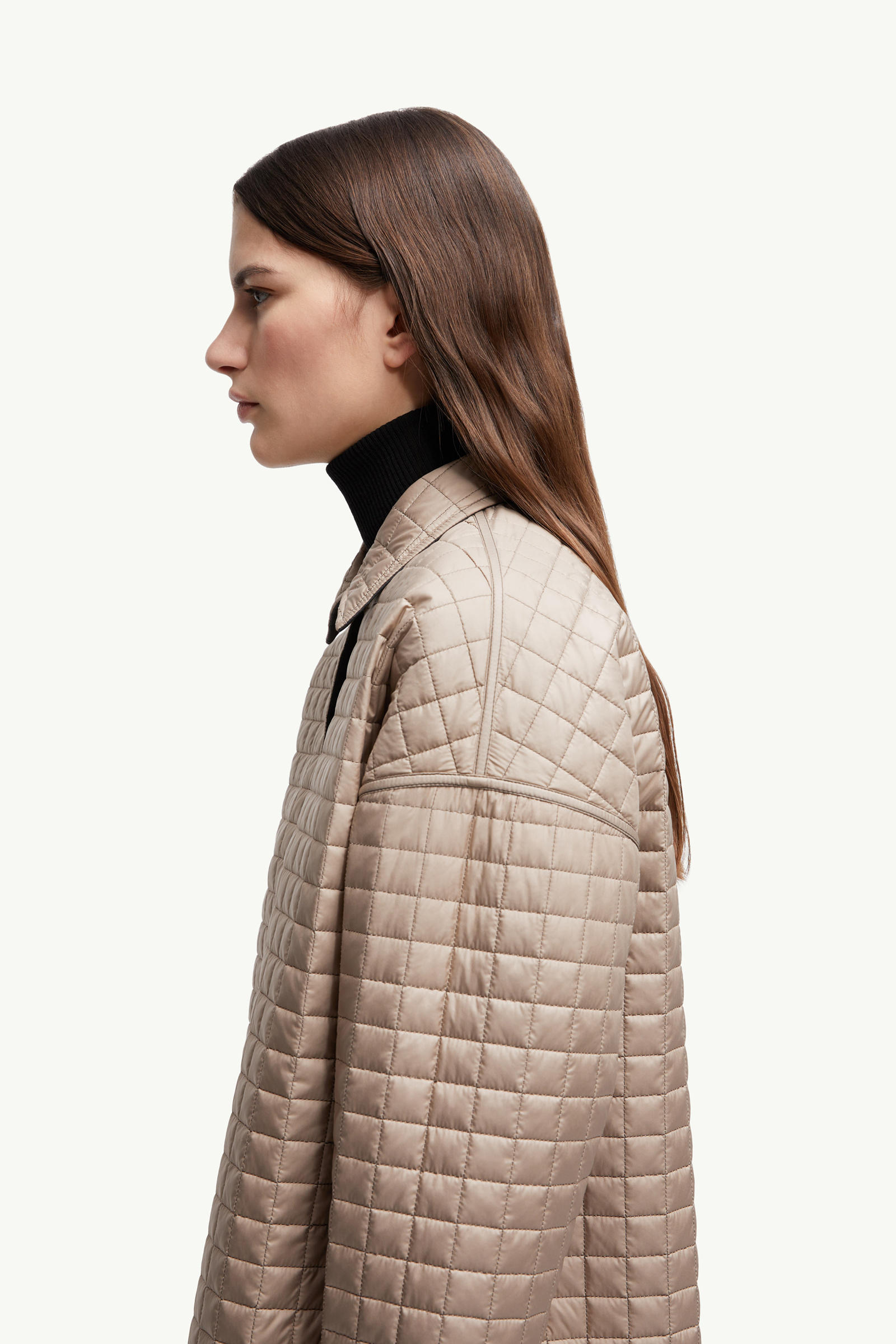 Square-Quilted Reversible Padded Shirt Women Black Moncler 6