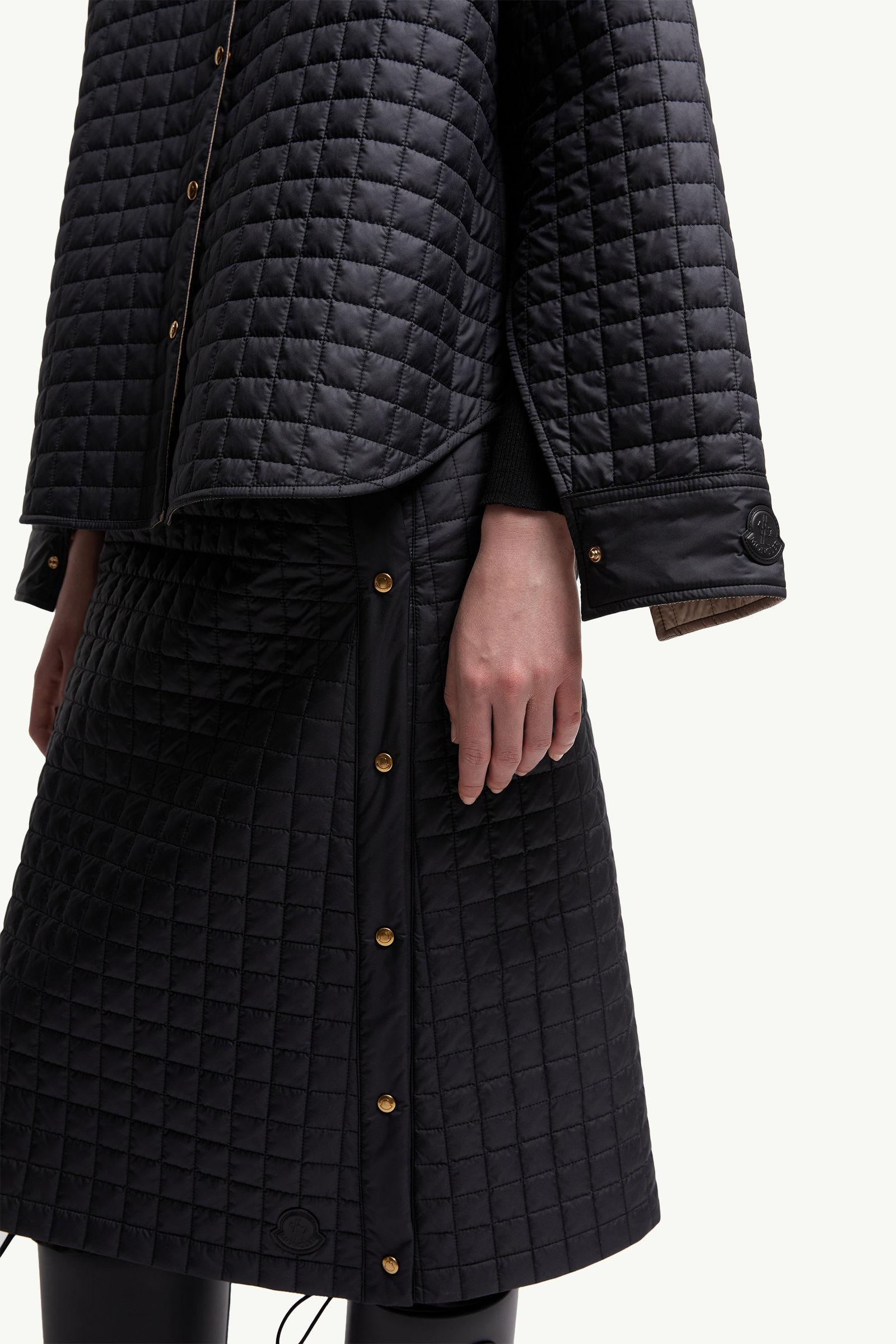Square-Quilted Reversible Padded Shirt Women Black Moncler 7