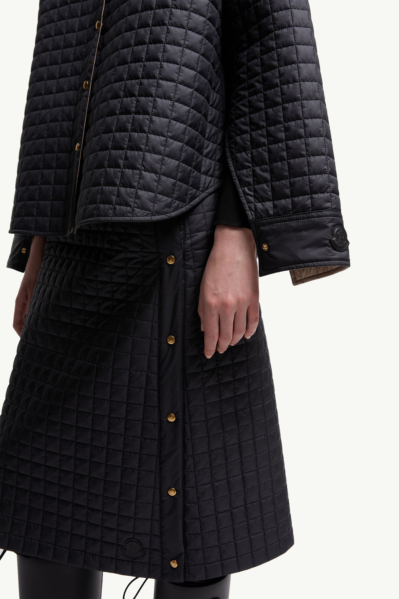 女士方形绗缝加衬衬衫 女士 黑色 Moncler 8