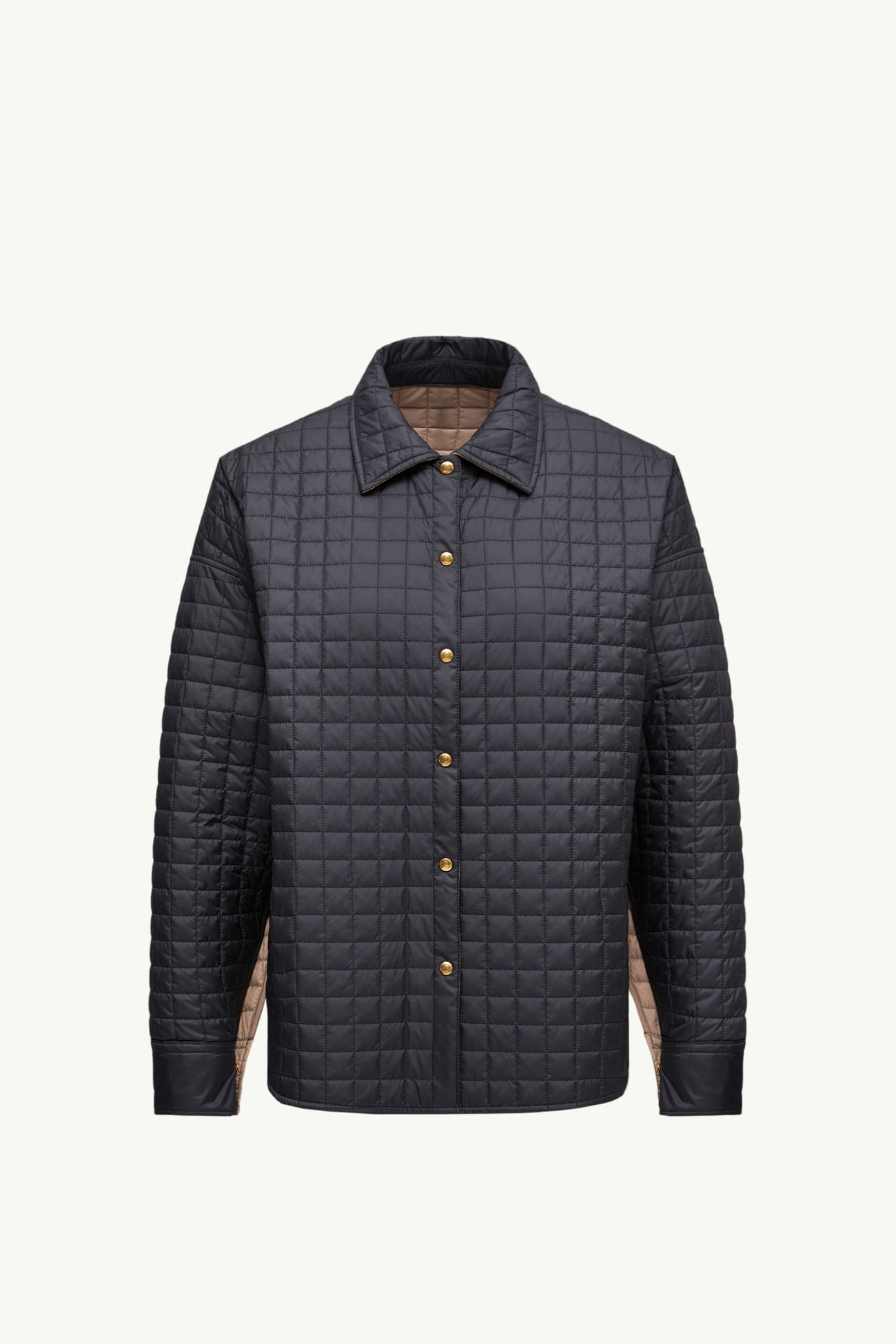Camicia Imbottita Reversibile con Trapuntatura Quadrata Donna Nero Moncler 2