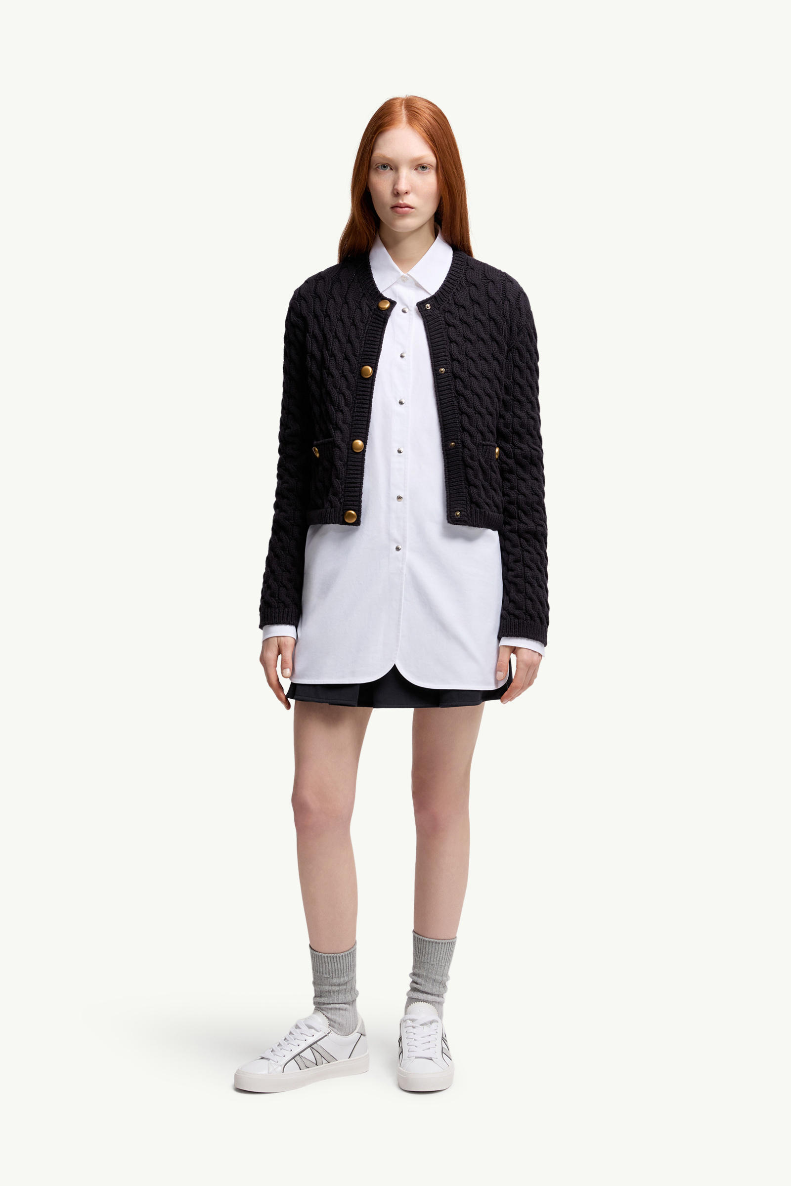 Oxford Cotton Long Sleeve Shirt Women White Moncler 0