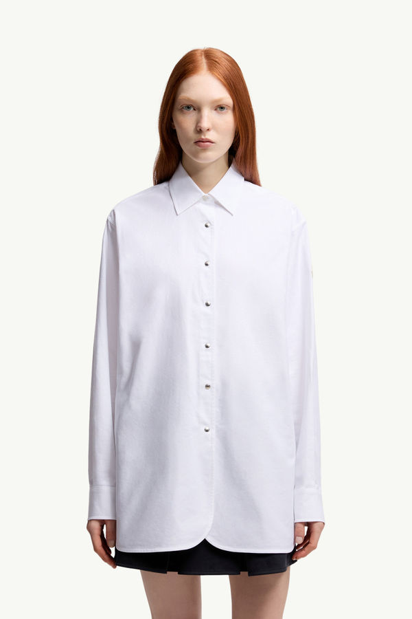 Chemise à manches longues en coton Oxford Femmes Blanc Moncler 3