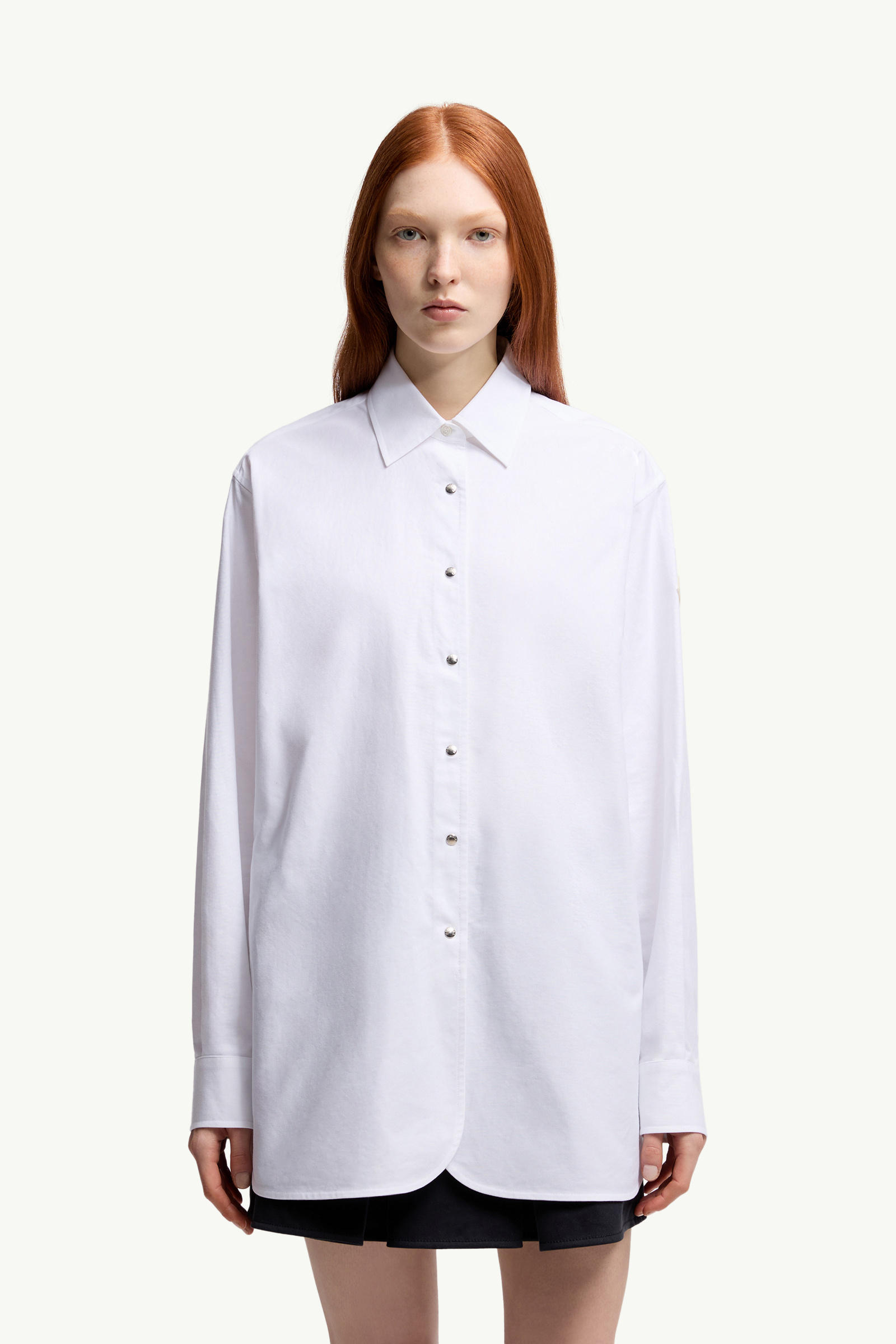 Oxford Cotton Long Sleeve Shirt Women White Moncler 3