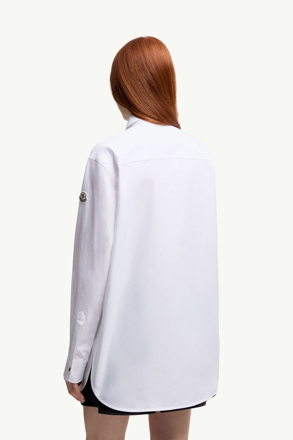 Chemise à manches longues en coton Oxford Femmes Blanc Moncler 4
